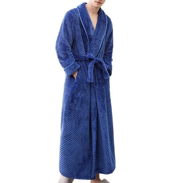 2019 Bathrobe Winter Thick Bath Bathrobe Nightgowns Men And Women Long Bathrobe Nightwear Pajamas Pyjama Homme #0730