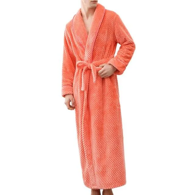 2019 Bathrobe Winter Thick Bath Bathrobe Nightgowns Men And Women Long Bathrobe Nightwear Pajamas Pyjama Homme #0730
