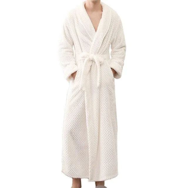 2019 Bathrobe Winter Thick Bath Bathrobe Nightgowns Men And Women Long Bathrobe Nightwear Pajamas Pyjama Homme #0730