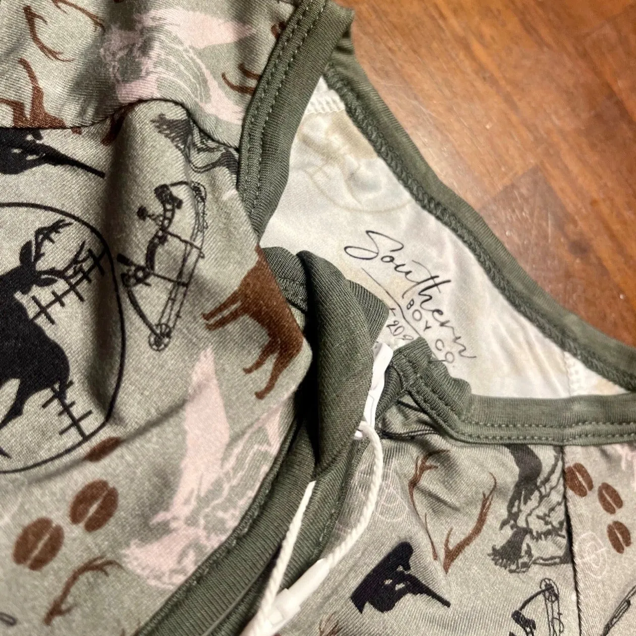 Deer Hunting Bamboo One Piece Zip Pajamas