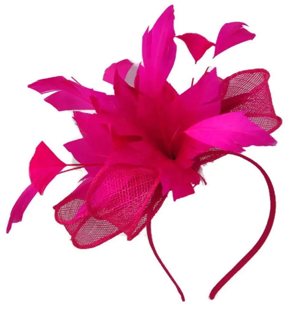 Fuchsia Pink Looped Flower Hairband Fascinator