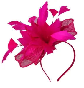 Fuchsia Pink Looped Flower Hairband Fascinator
