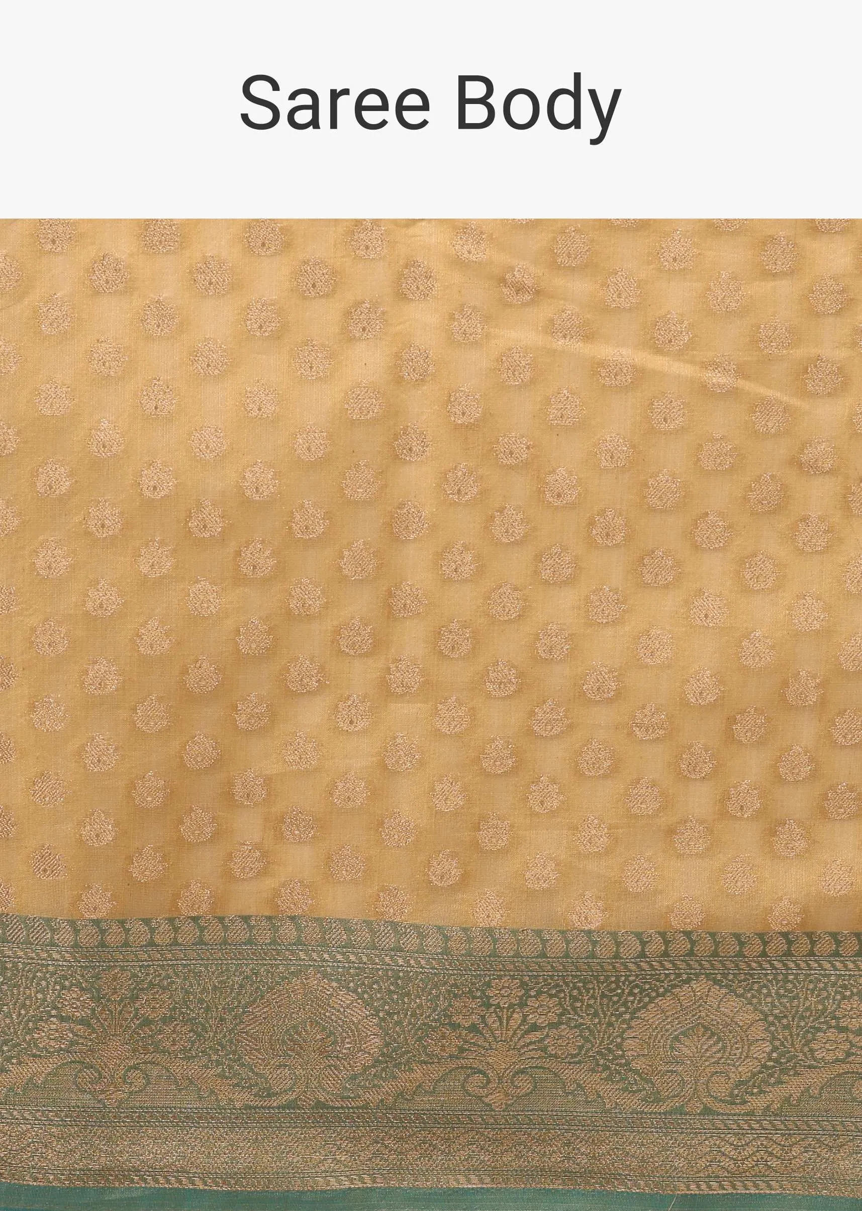 Light Yellow Saree In Banarsi Chanderi And Pure Handloom Cotton