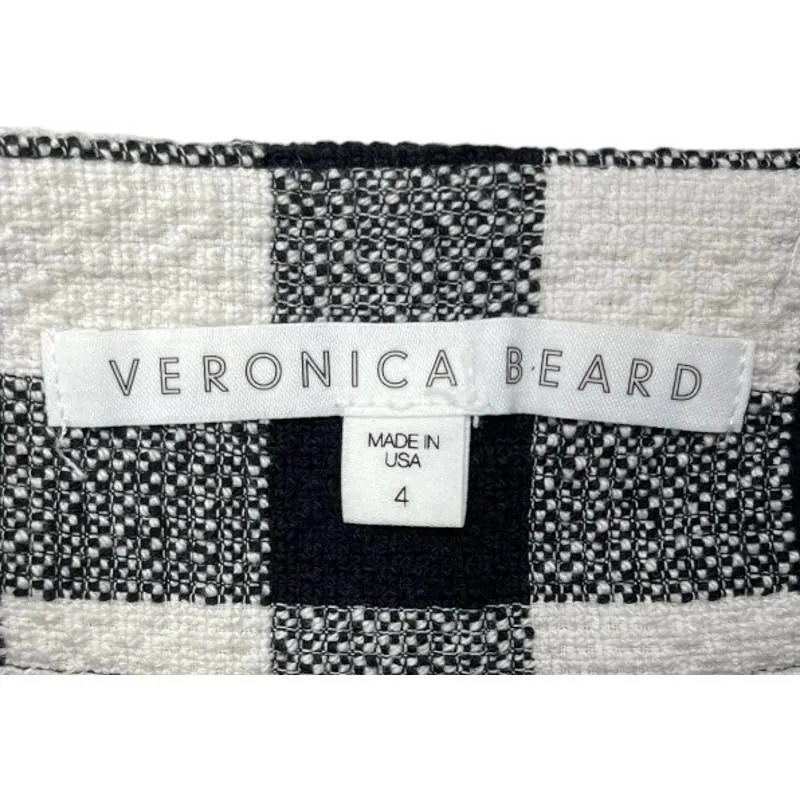 Veronica Beard Carito Gingham Shorts Size 4 Black White